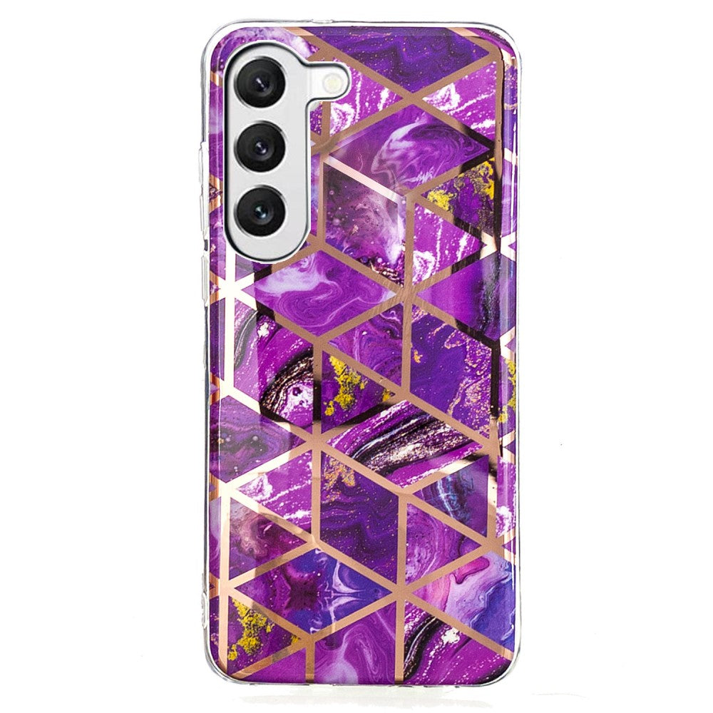 Deco Samsung Galaxy S23 Plus case - Electroplated Purple Marble