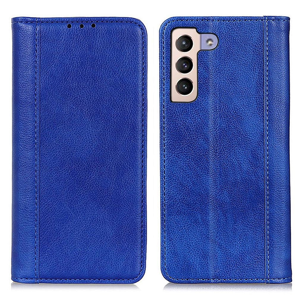 Genuine leather case with magnetic closure for Samsung Galaxy S23 Plus - Blue