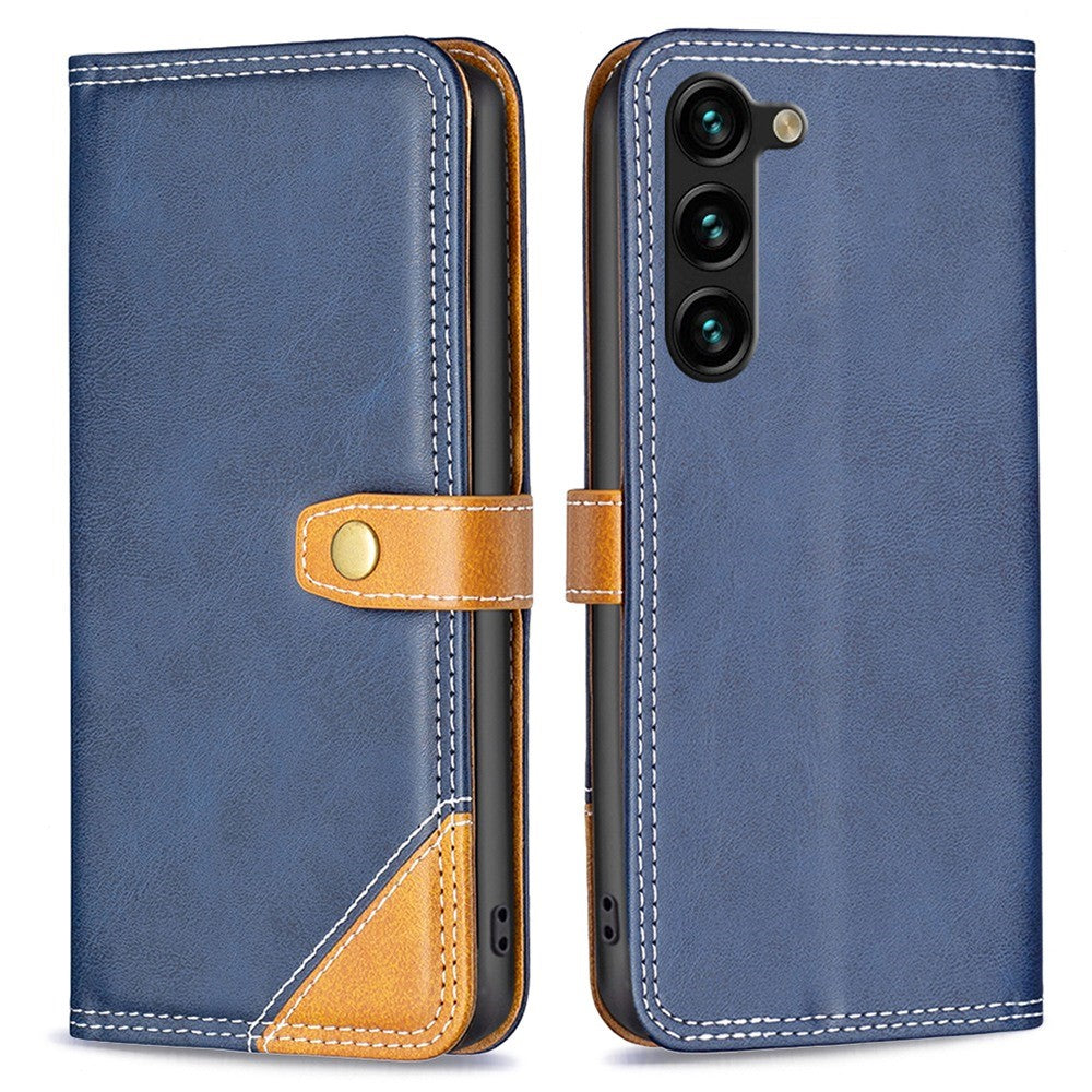 BINFEN two-color leather case for Samsung Galaxy S23 Plus - Blue