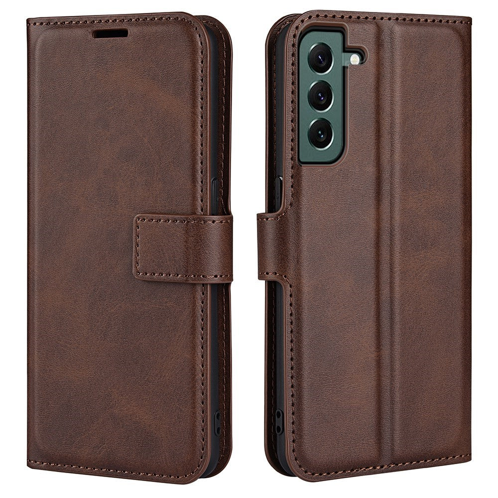 Wallet-style leather case for Samsung Galaxy S23 Plus - Brown