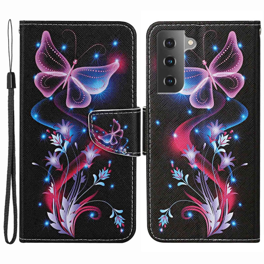 Wonderland Samsung Galaxy S23 Plus flip case - Fluorescent Butterflies