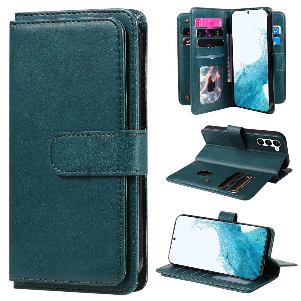 10-slot wallet case for Samsung Galaxy S23 Plus - Blackish Green