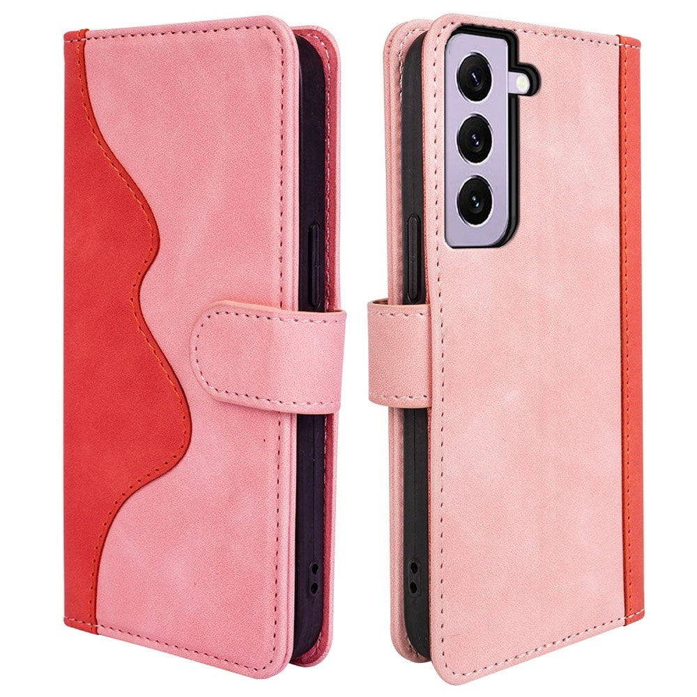 Two-color leather flip case for Samsung Galaxy S23 - Pink