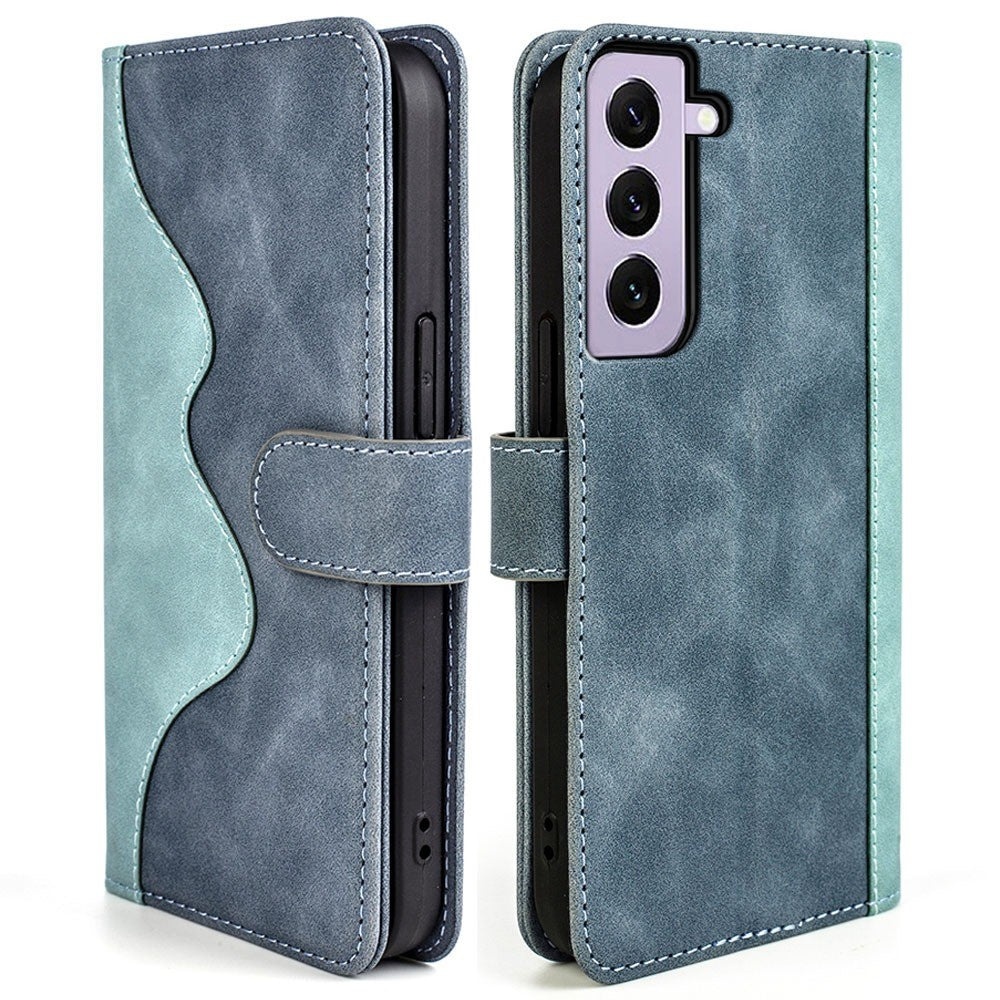 Two-color leather flip case for Samsung Galaxy S23 - Blue