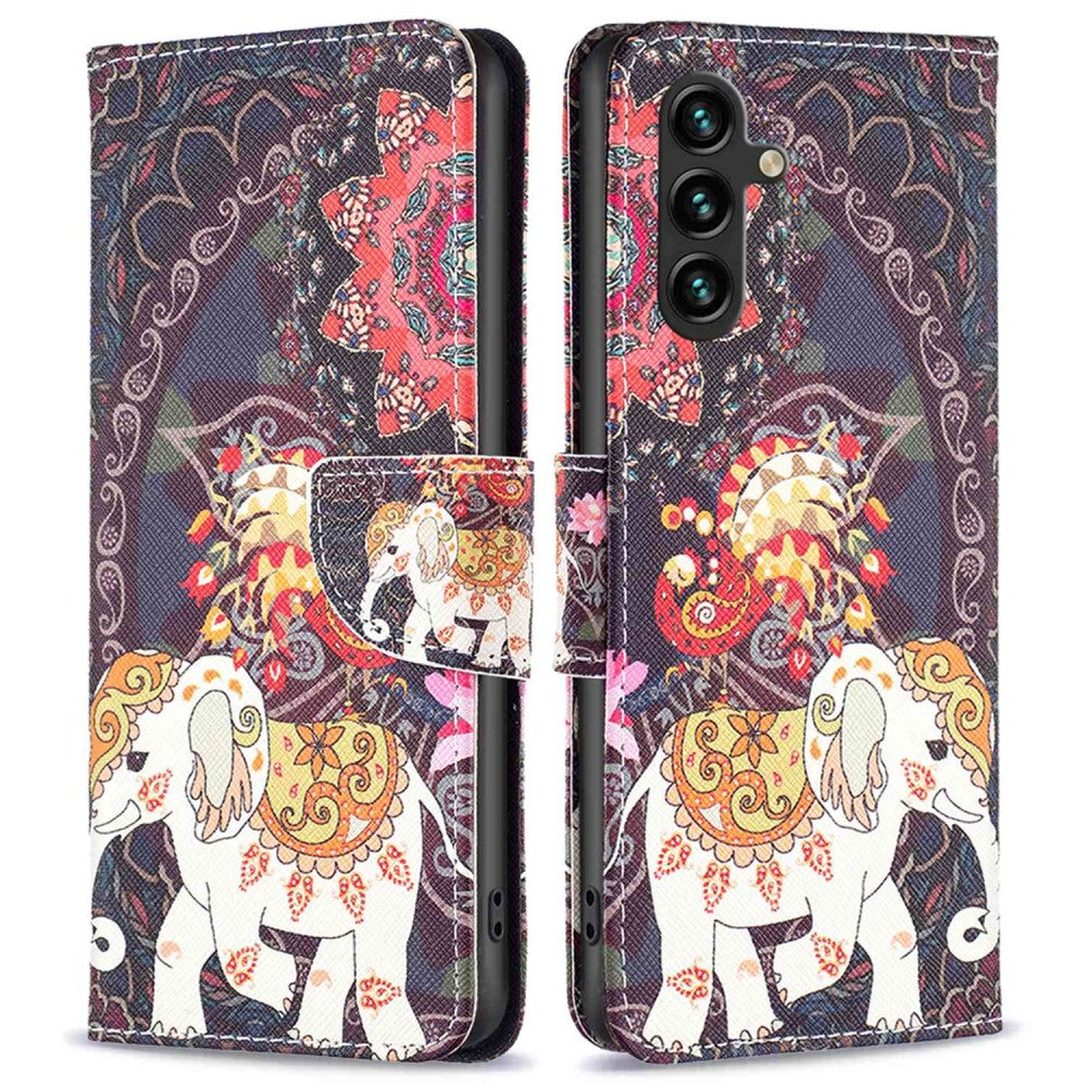 Wonderland Samsung Galaxy A14 flip case - Flower and Elephant