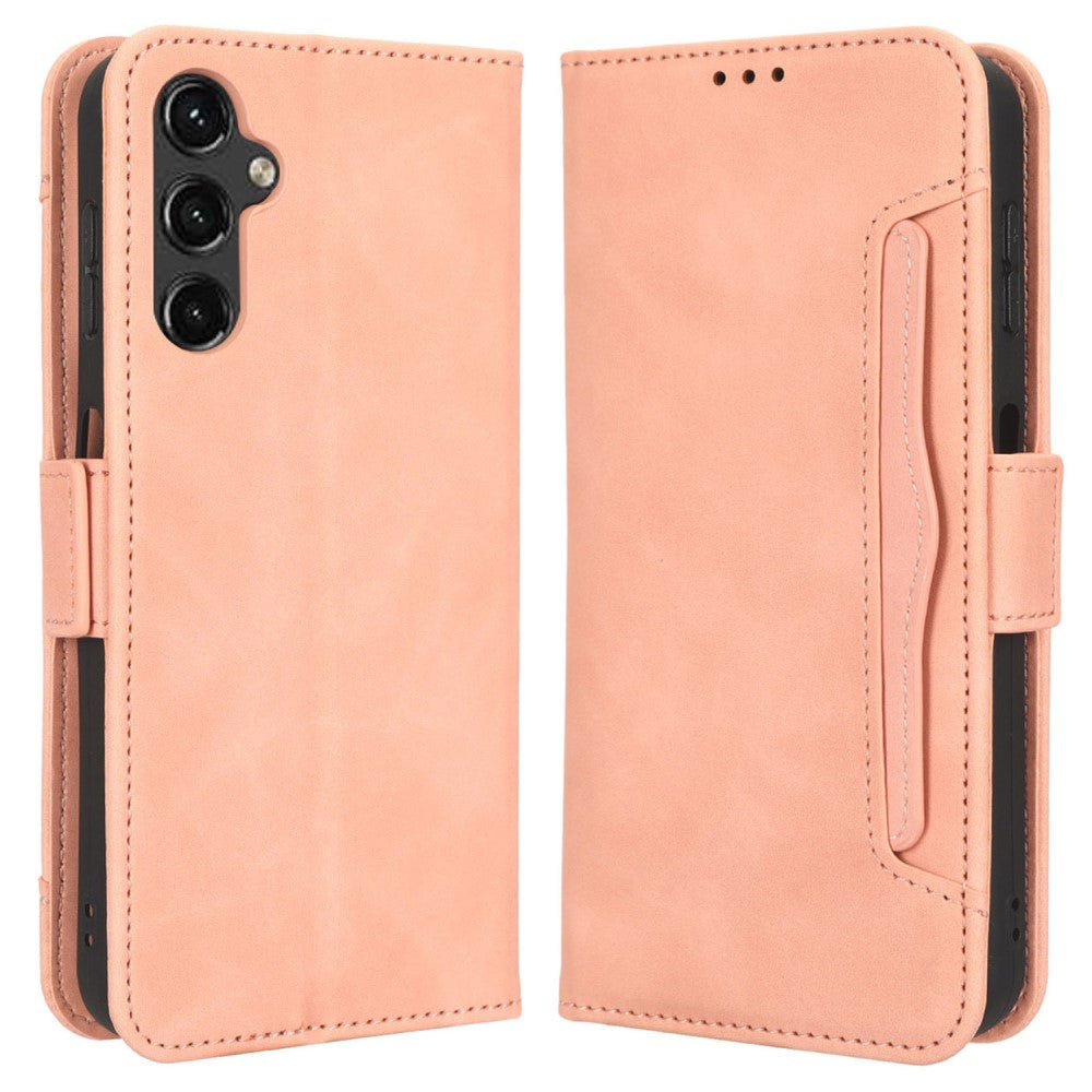 Modern-styled leather wallet case for Samsung Galaxy A14 - Pink