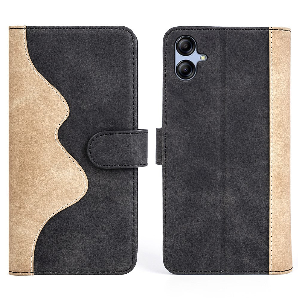 Two-color leather flip case for Samsung Galaxy A04e - Black