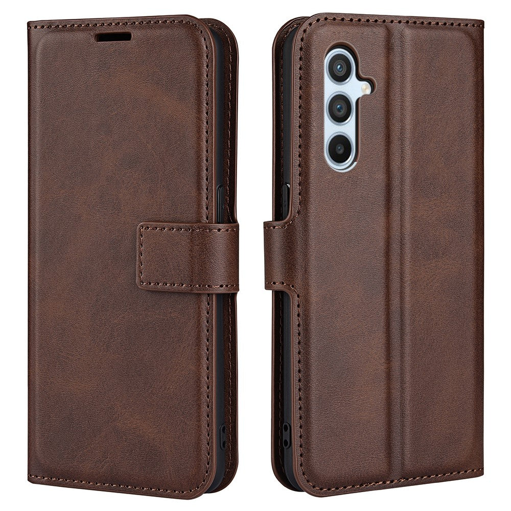 Wallet-style leather case for Samsung Galaxy A54 - Brown