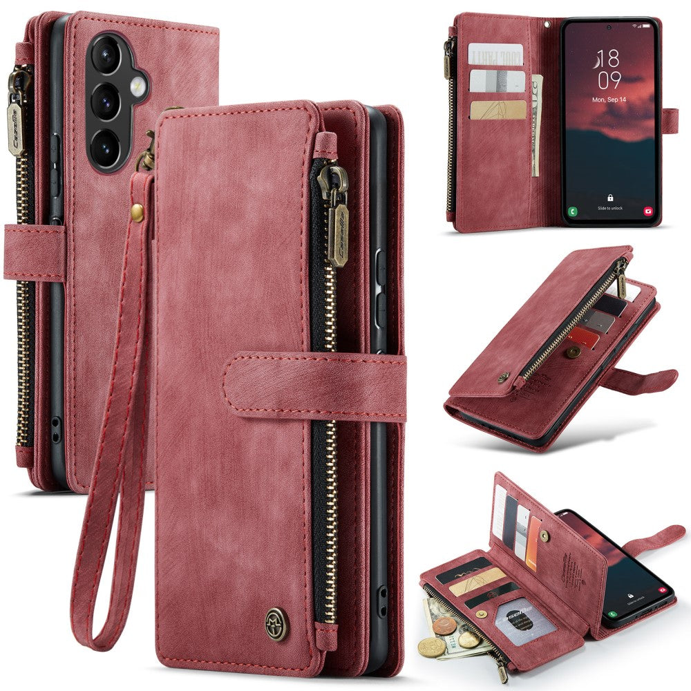 CaseMe zipper-wallet phone case for Samsung Galaxy A54 - Red