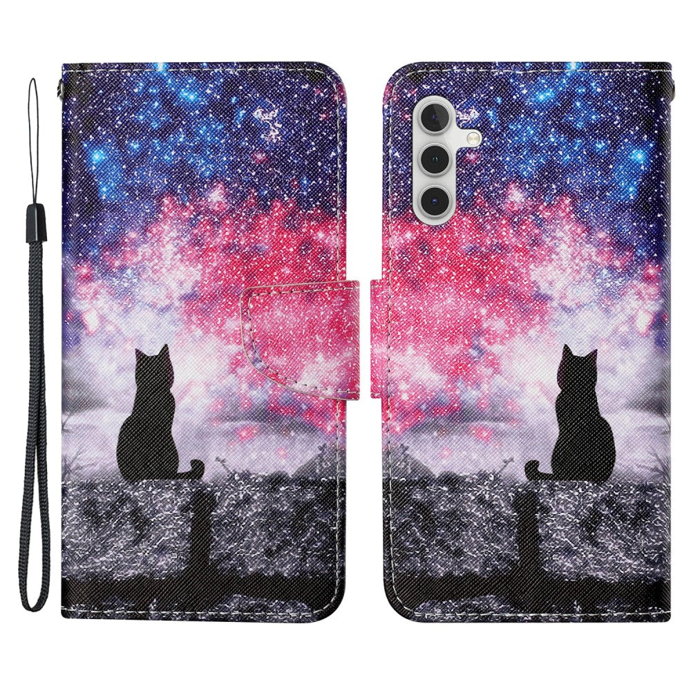 Wonderland Samsung Galaxy A34 5G flip case - Starry Sky / Cat