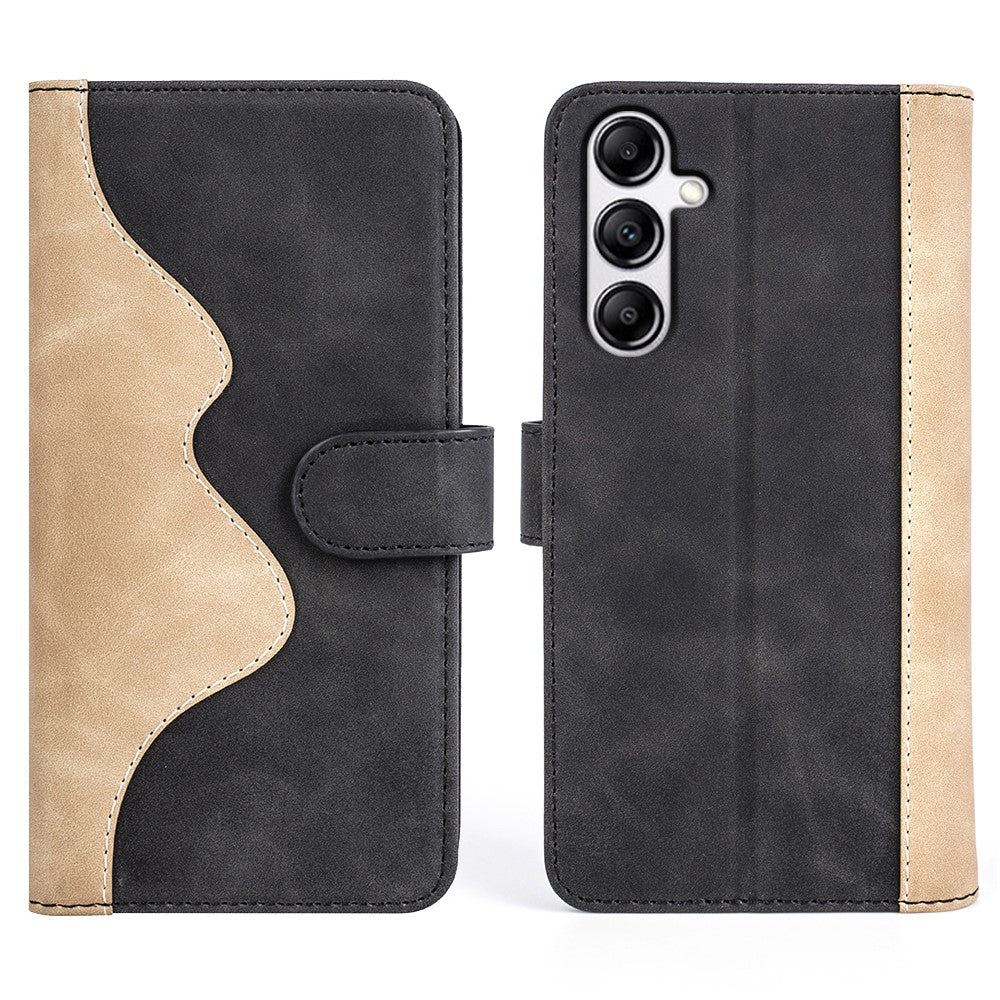 Two-color leather flip case for Samsung Galaxy A34 5G - Black