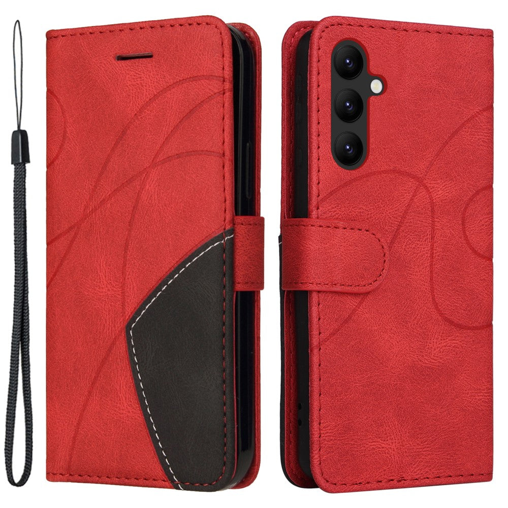 Textured leather case with strap for Samsung Galaxy A24 4G - Red