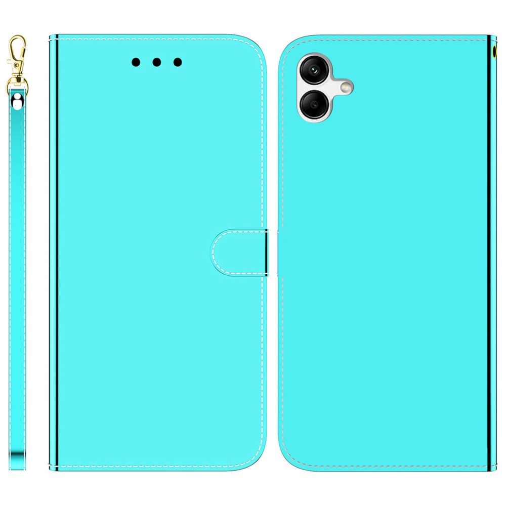 Mirror Samsung Galaxy F04 / M04 / A04e flip case - Cyan