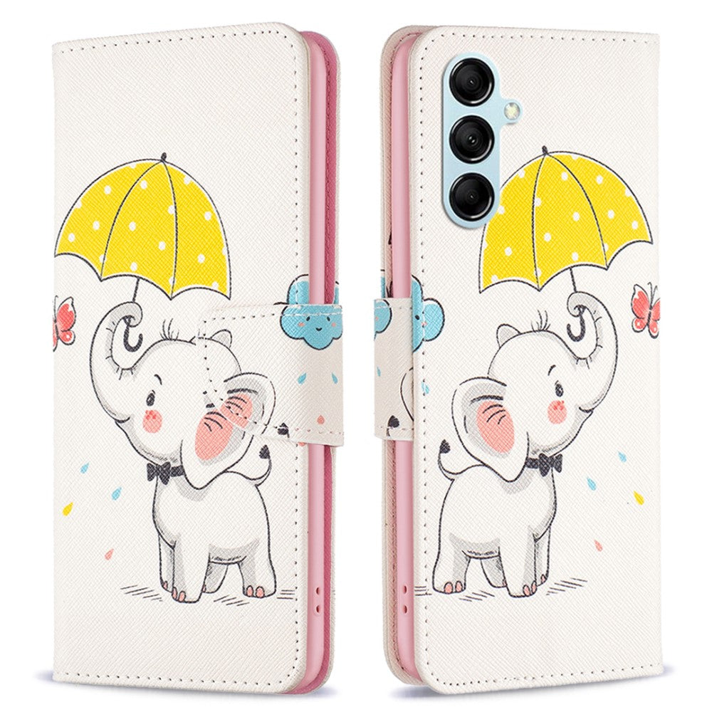 Wonderland Samsung Galaxy M14 flip case - Umbrella and Elephant