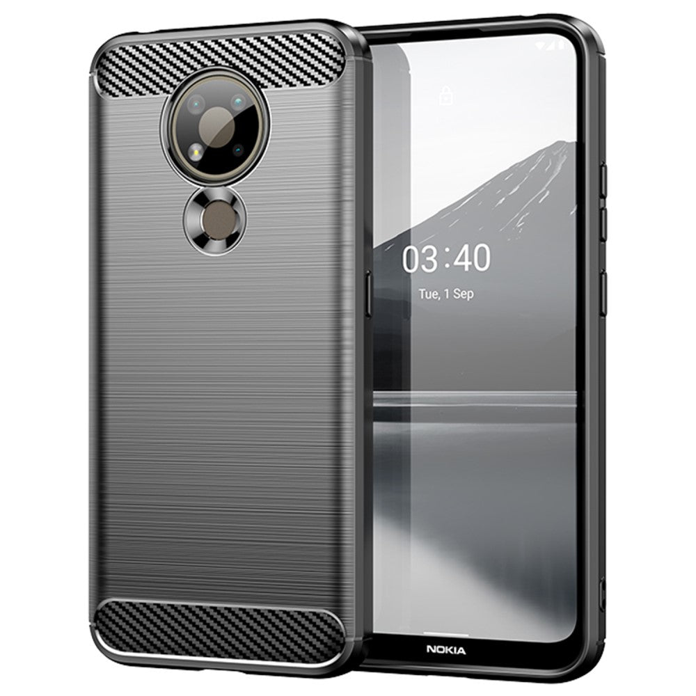 Carbon Flex case - Nokia 3.4 - Black