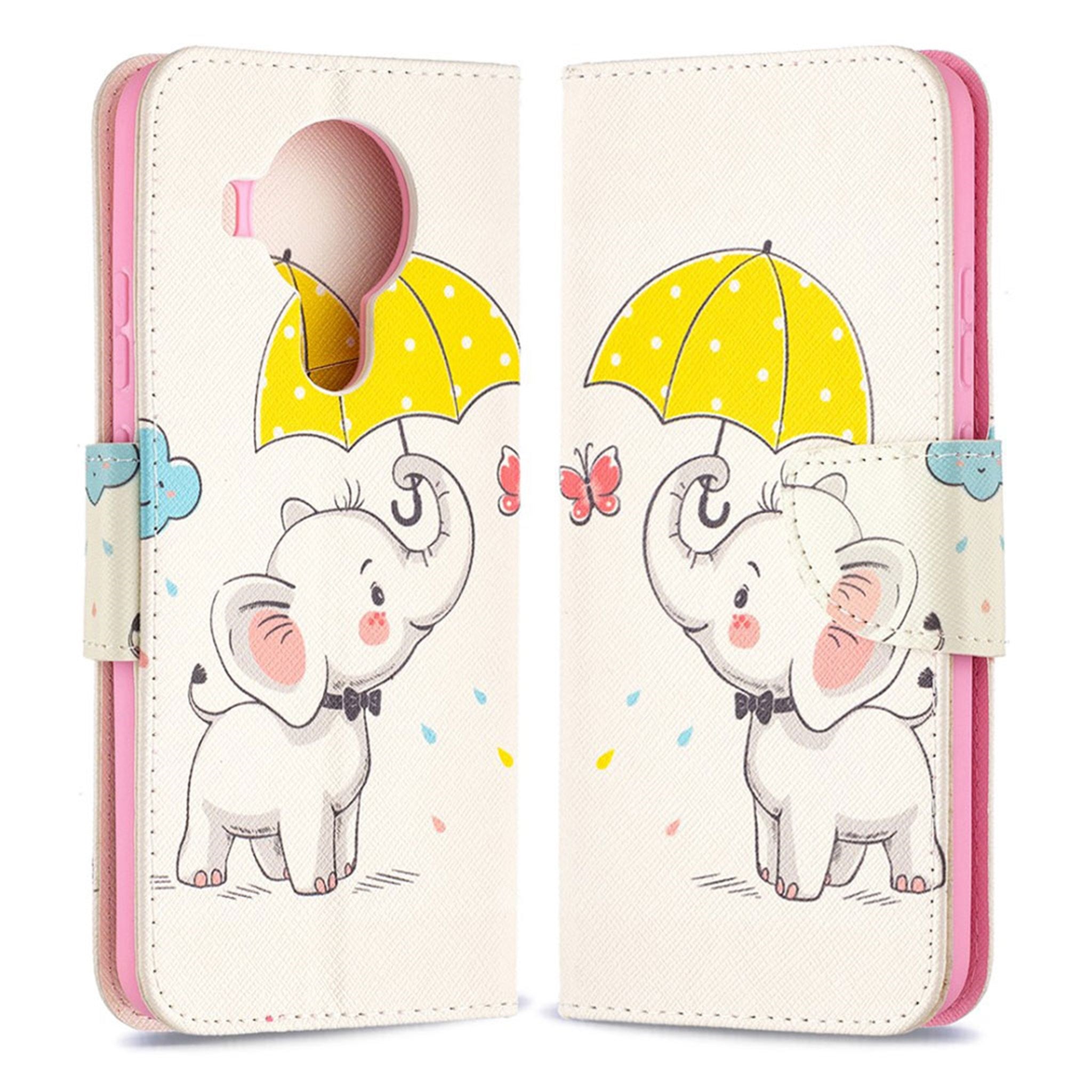 Wonderland Nokia 5.4 flip case - Elephant and Umbrella