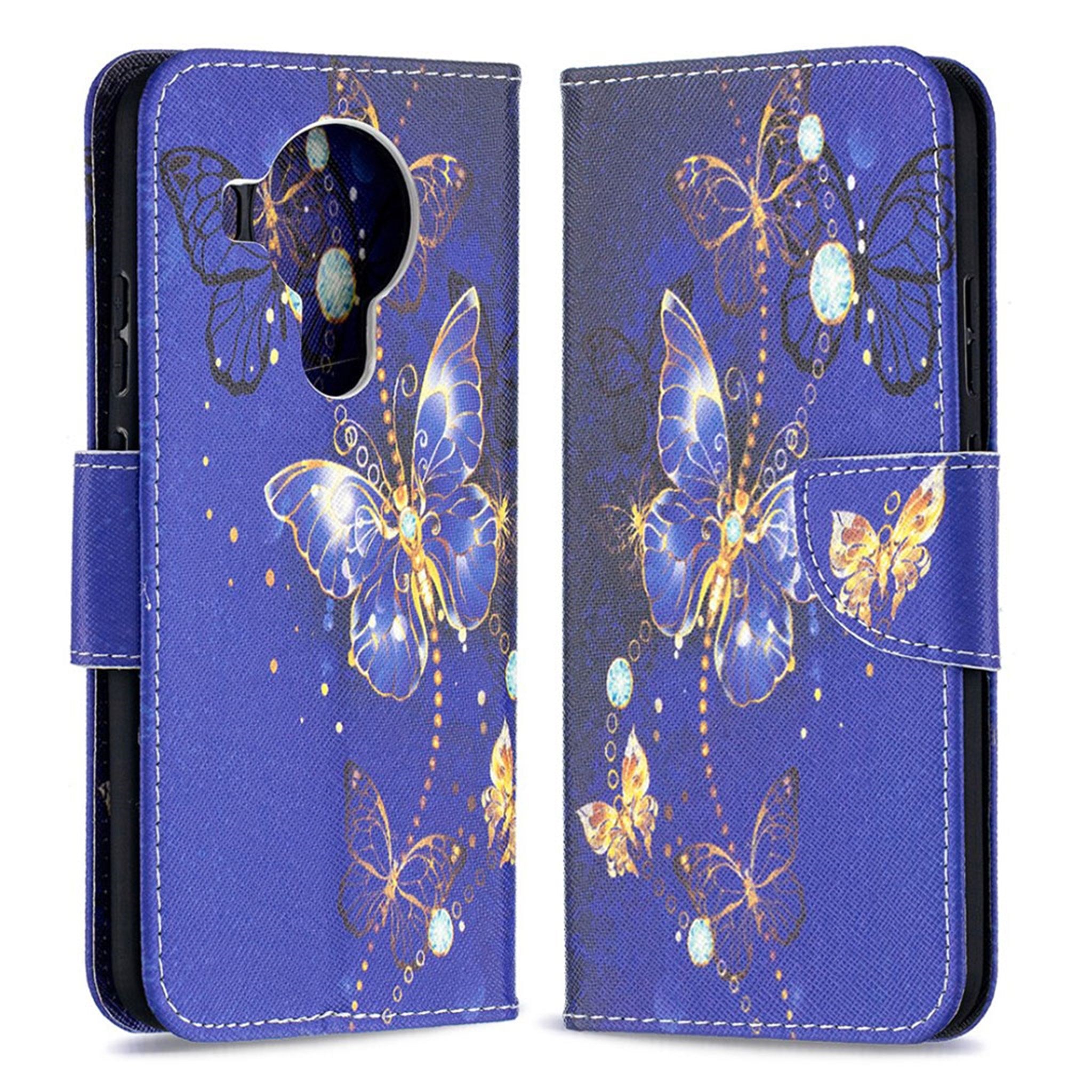 Wonderland Nokia 5.4 flip case - Purple Butterfly