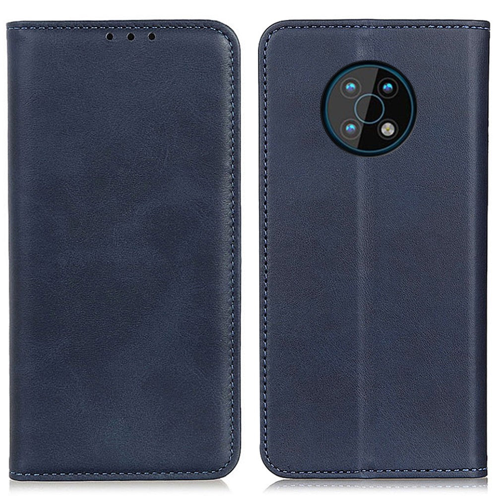 Wallet-style genuine leather flipcase for Nokia G50 - Blue