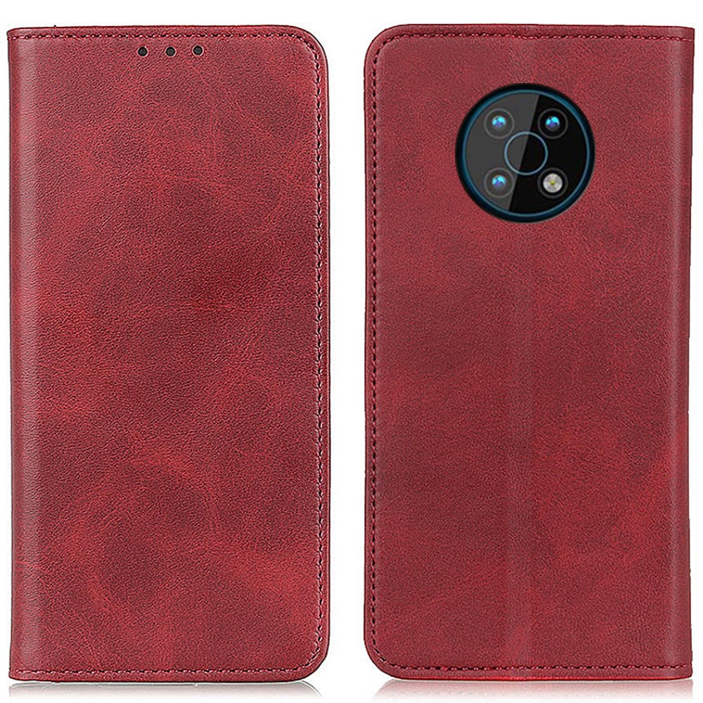 Wallet-style genuine leather flipcase for Nokia G50 - Red