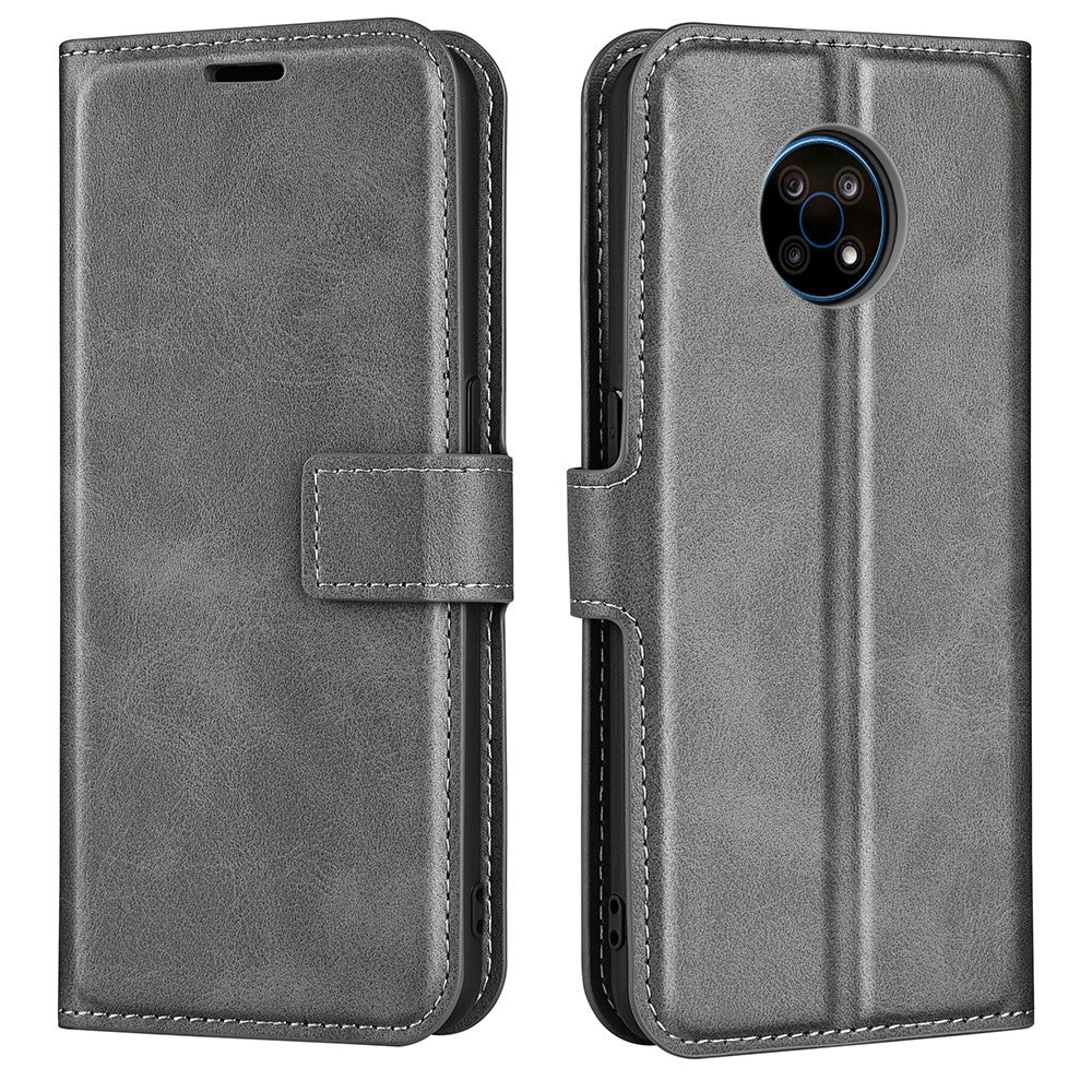 Wallet-style leather case for Nokia G50 - Grey