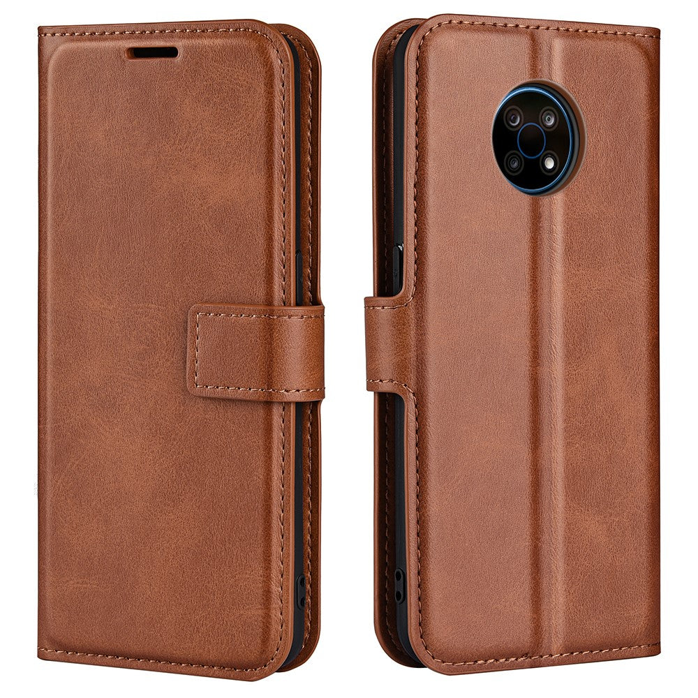 Wallet-style leather case for Nokia G50 - Light Brown