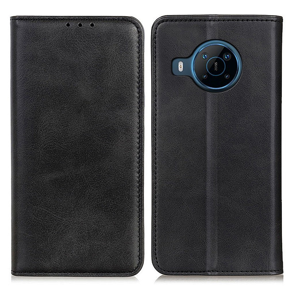 Wallet-style genuine leather flipcase for Nokia X100 - Black