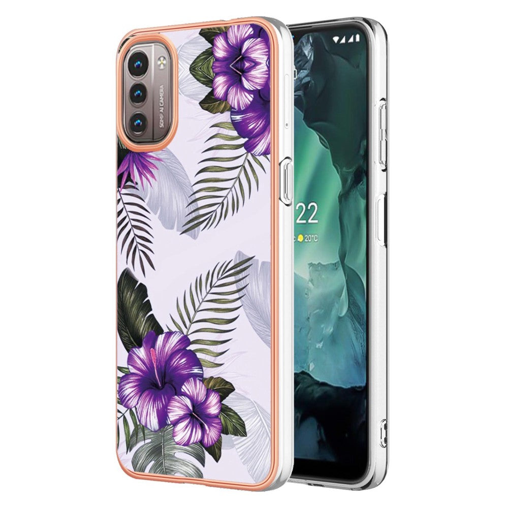 Marble Nokia G11 / G21 case - Purple Flowers