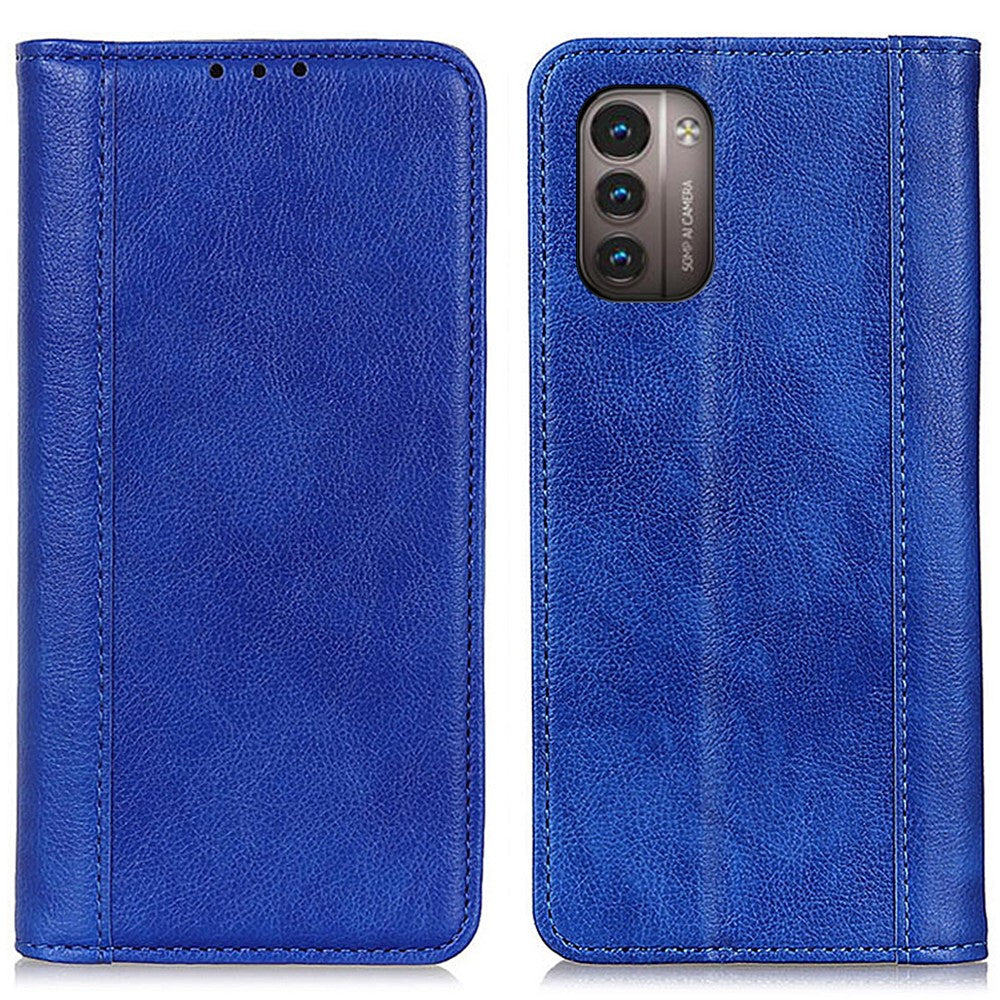 Genuine leather case with magnetic closure for Nokia G11 / G21 - Blue