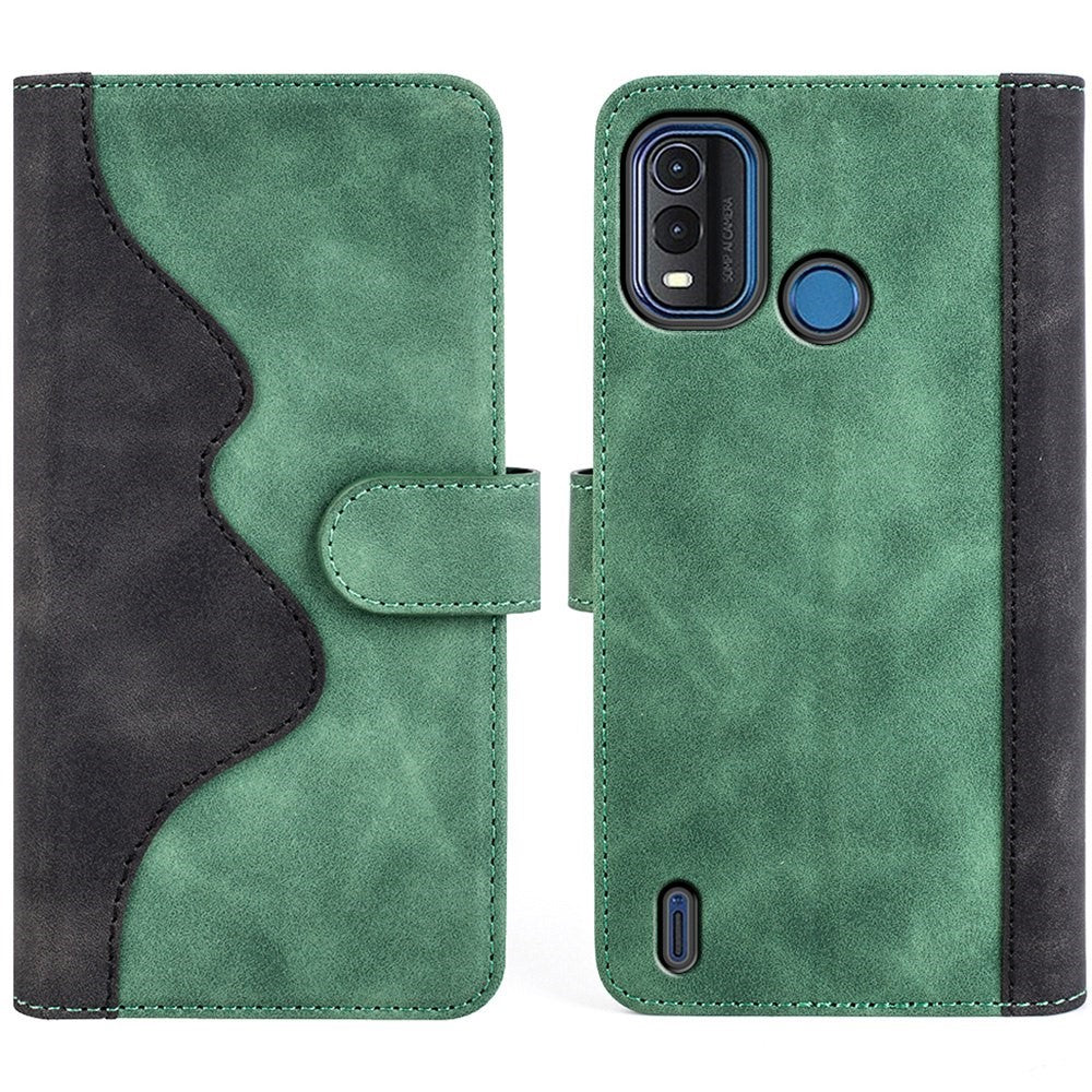 Two-color leather flip case for Nokia G11 Plus - Green
