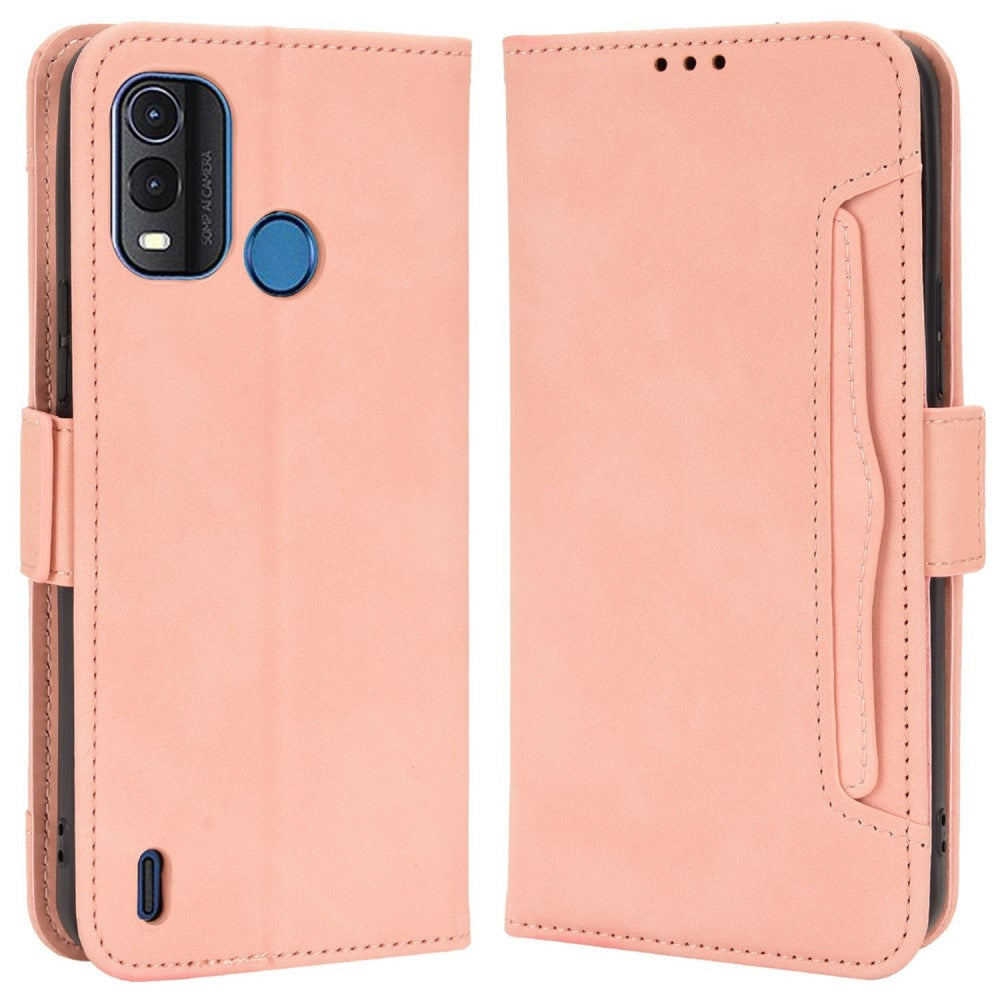 Modern-styled leather wallet case for Nokia G11 Plus - Pink