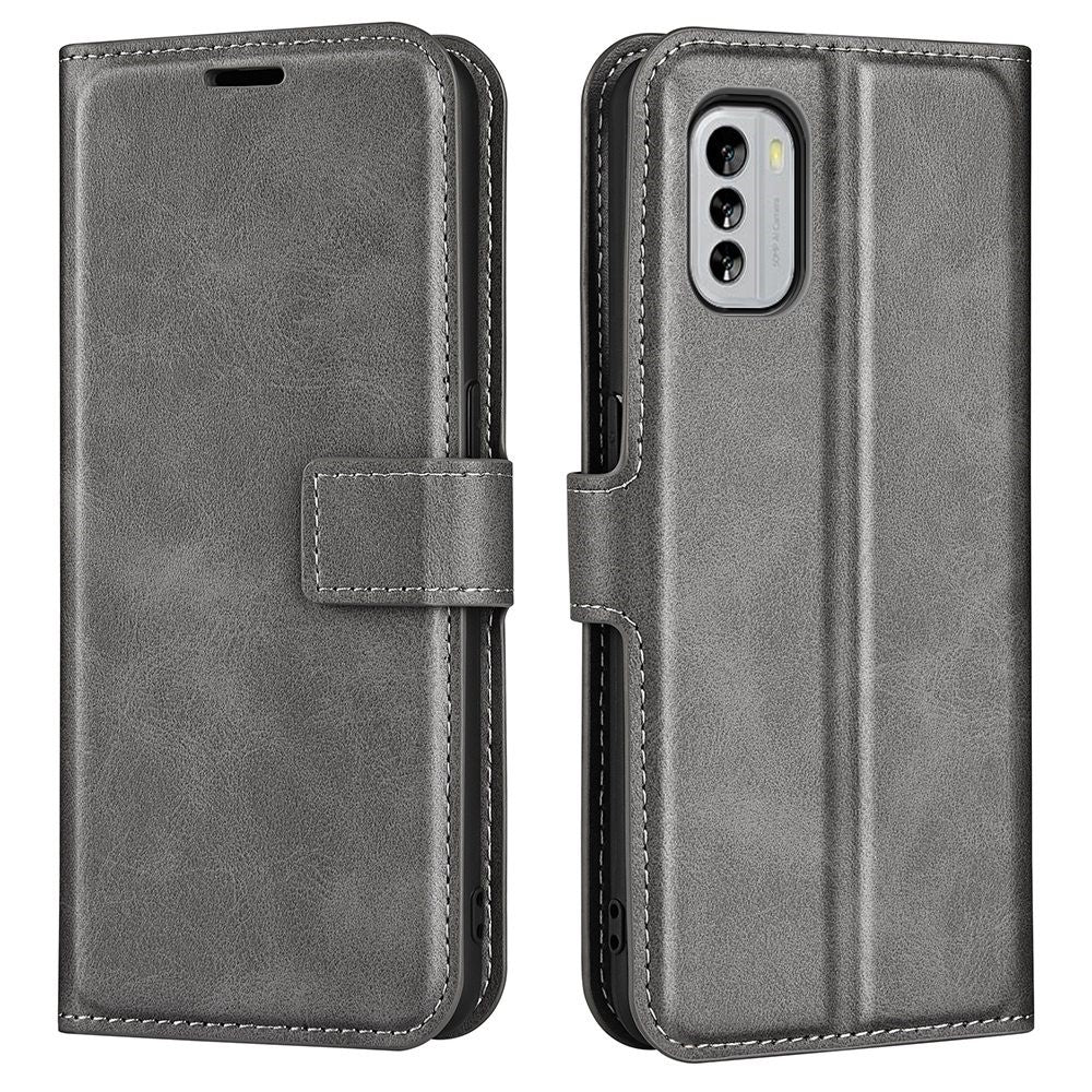 Wallet-style leather case for Nokia G60 - Grey