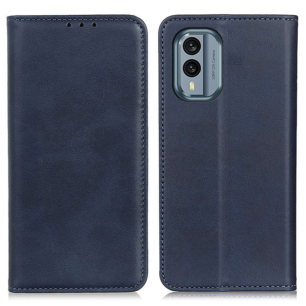 Wallet-style genuine leather flipcase for Nokia X30 - Blue