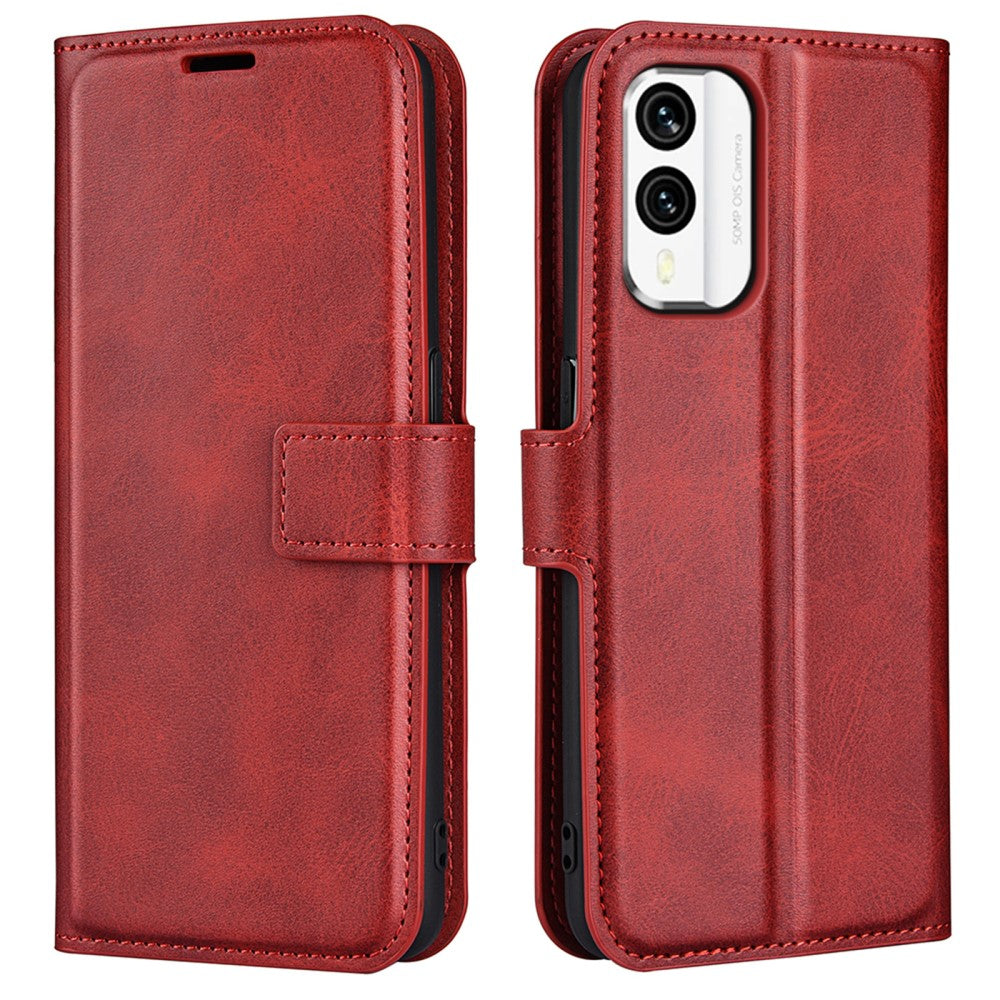Wallet-style leather case for Nokia X30 - Red