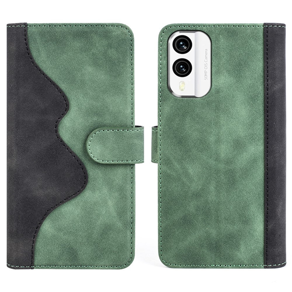 Two-color leather flip case for Nokia X30 - Green