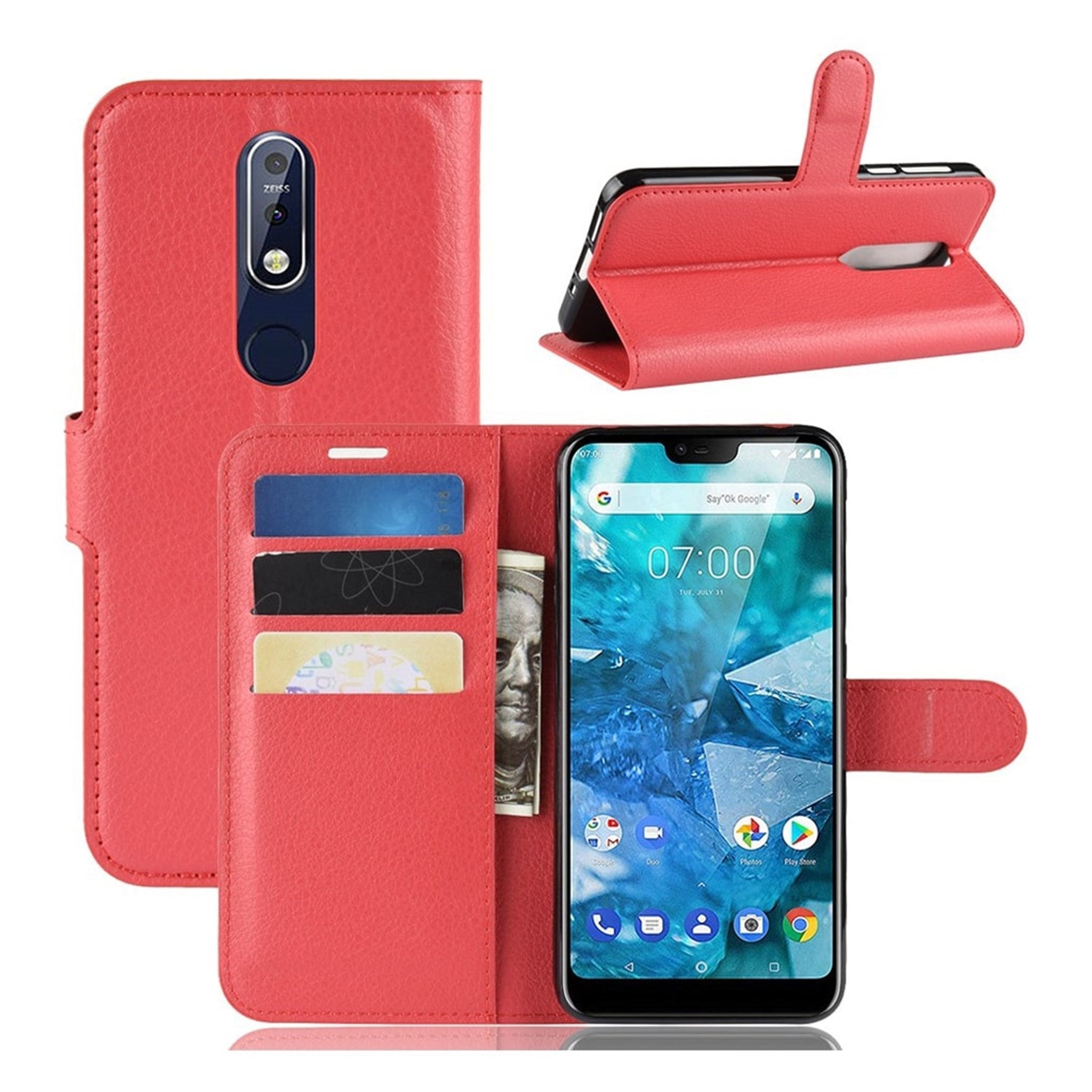 Classic Nokia 7.1 flip case - Red