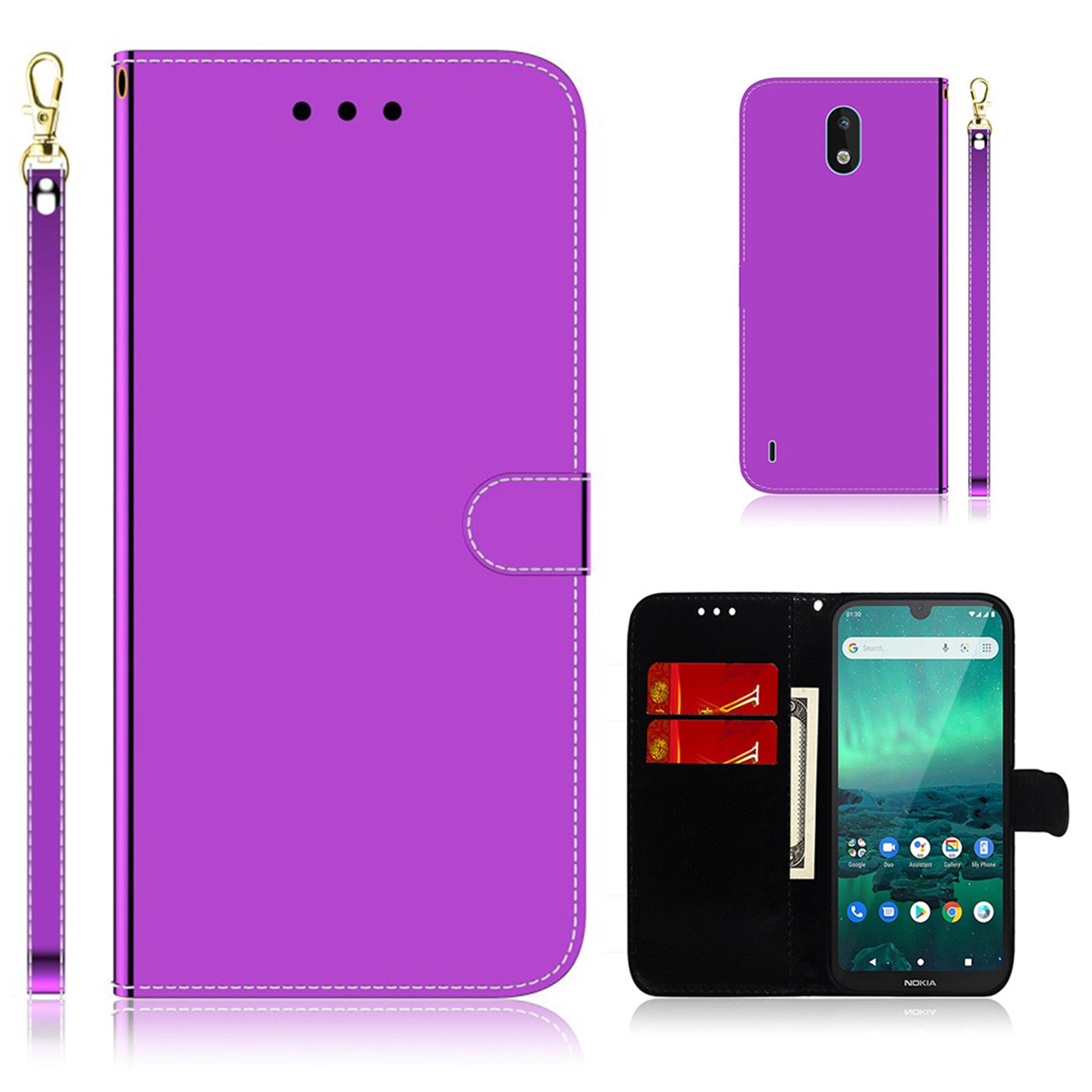 Mirror Nokia 1.3 flip case - Purple