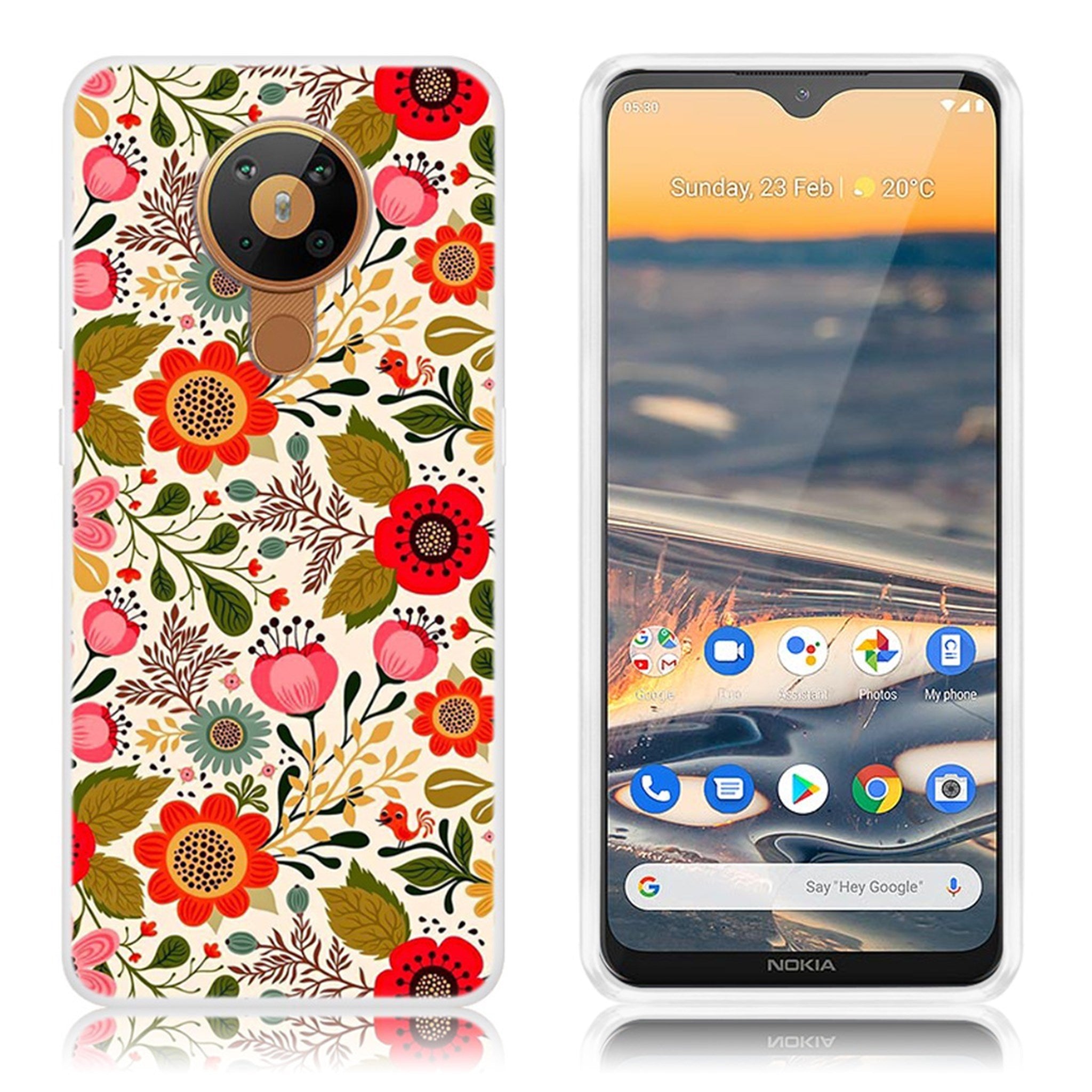 Deco Nokia 5.3 case - Red Flowers