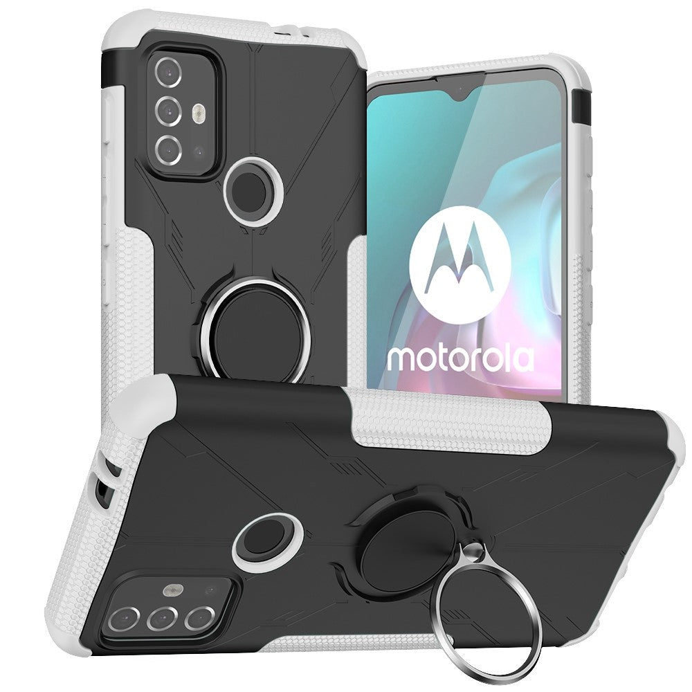 Kickstand cover with magnetic sheet for Motorola Moto G30 / G10 - White