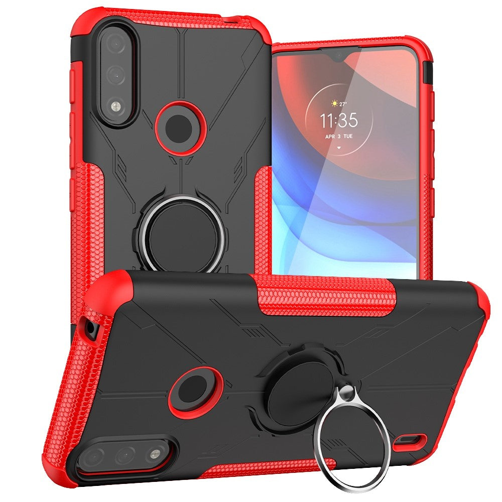 Kickstand cover with magnetic sheet for Motorola Moto E7 Power - Red