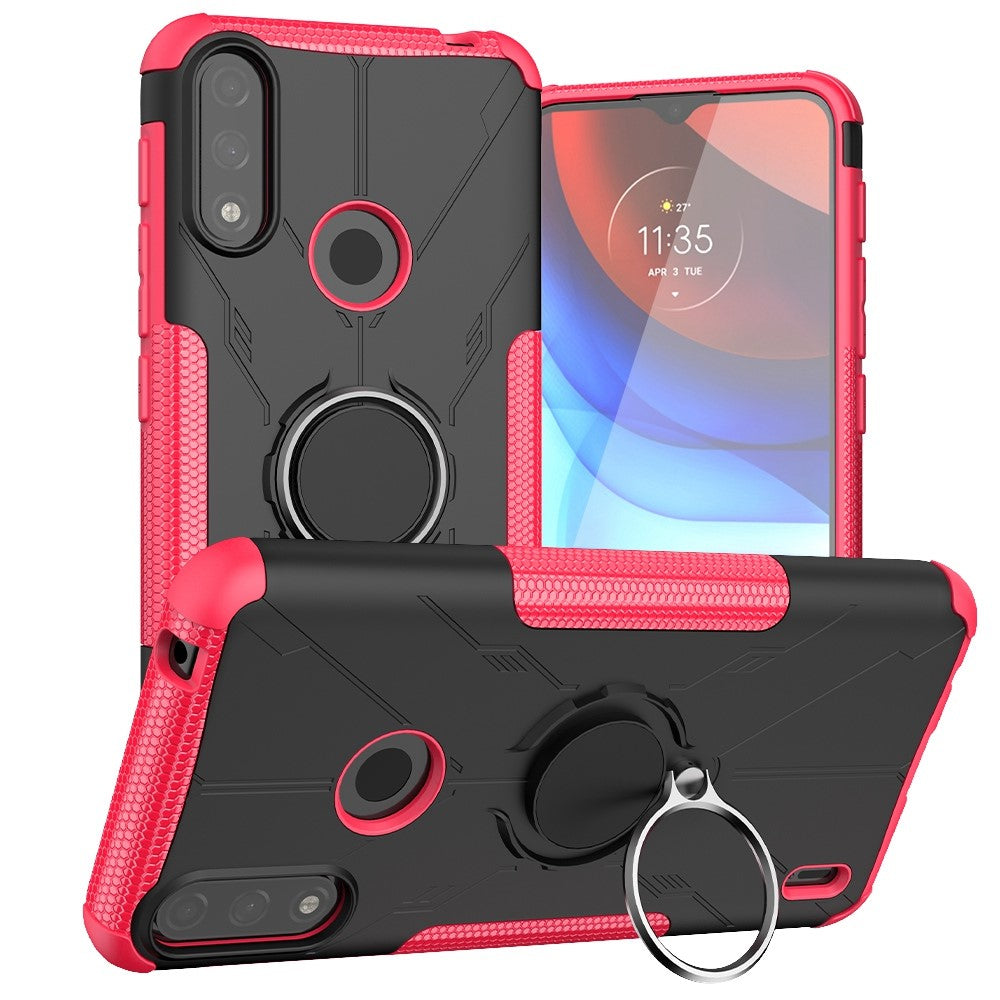 Kickstand cover with magnetic sheet for Motorola Moto E7 Power - Rose