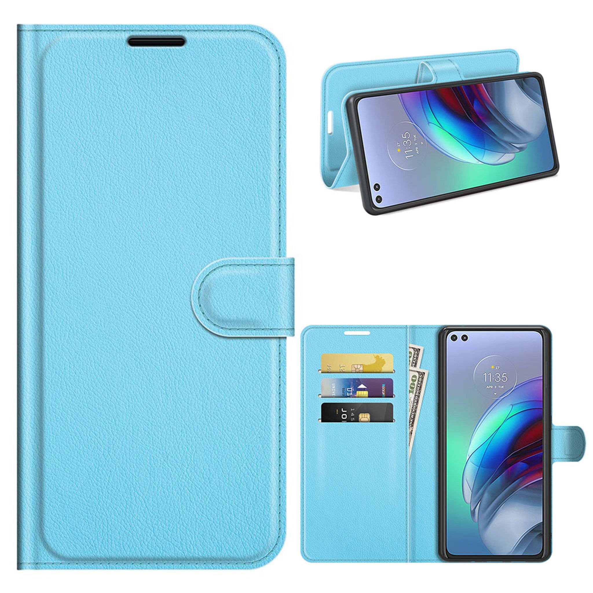 Classic Motorola Moto G100 / Edge S flip case - Blue