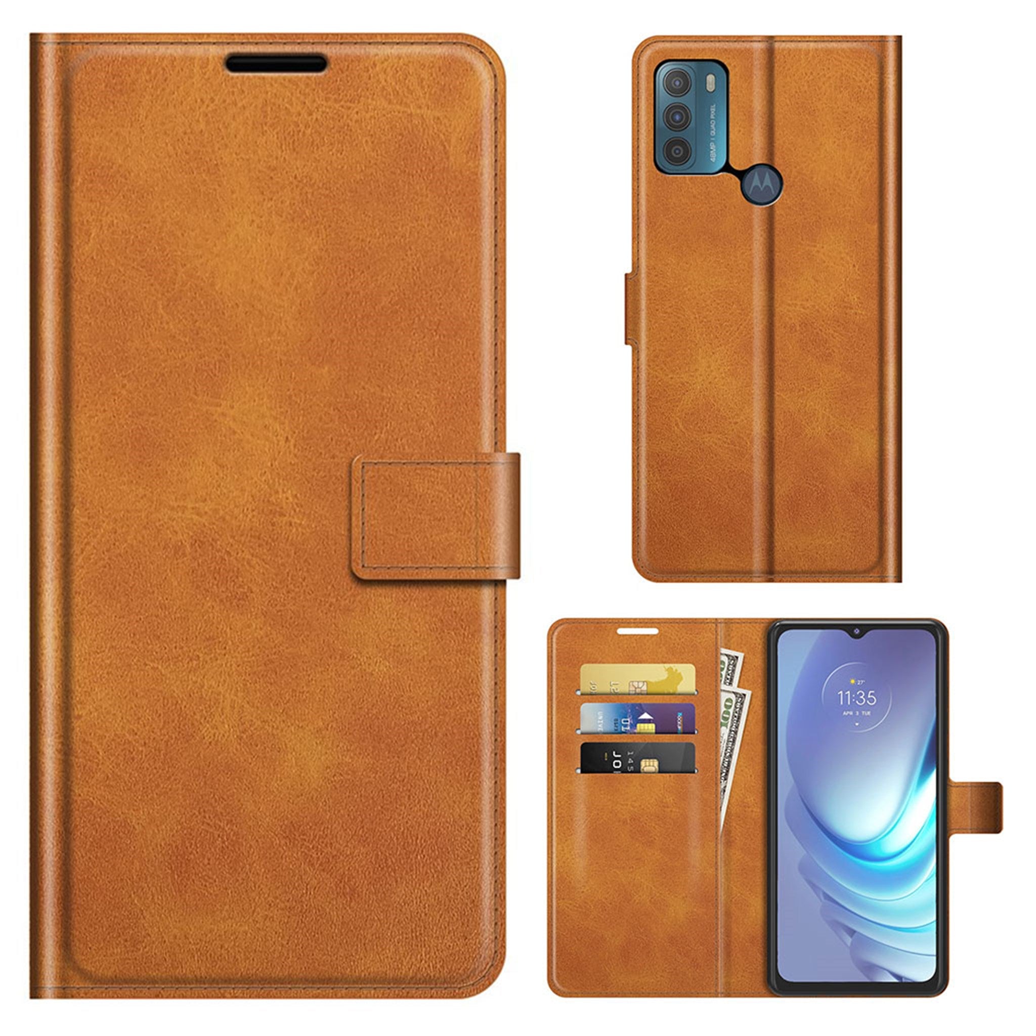 Wallet-style leather case for Motorola Moto G50 - Orange