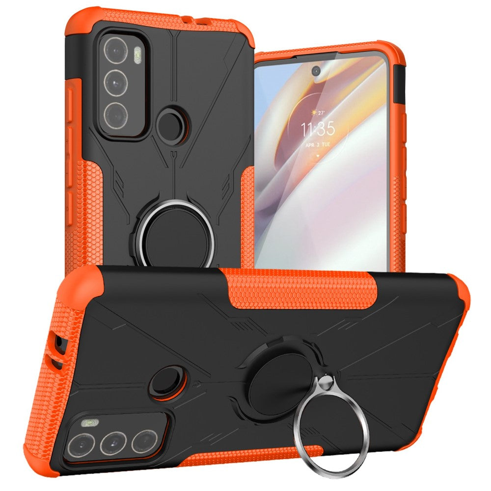 Kickstand cover with magnetic sheet for Motorola Moto G60 - Orange