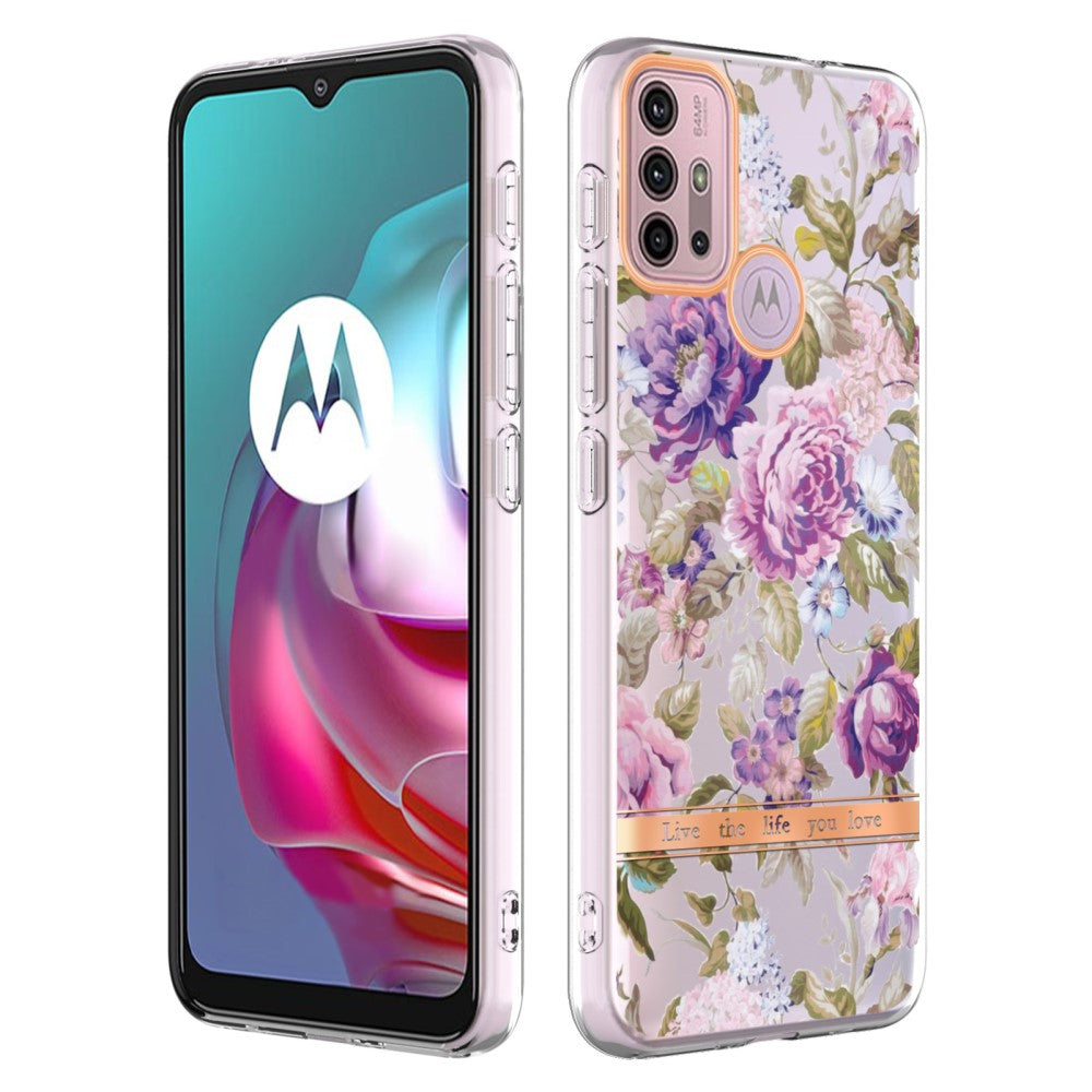 Super slim and durable softcover for Motorola Moto G20 / G10 / G30 - Purple Peony