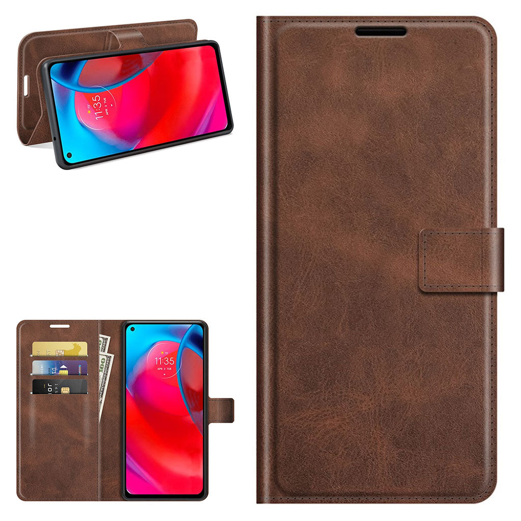 Wallet-style leather case for Motorola Moto G Stylus 5G - Coffee