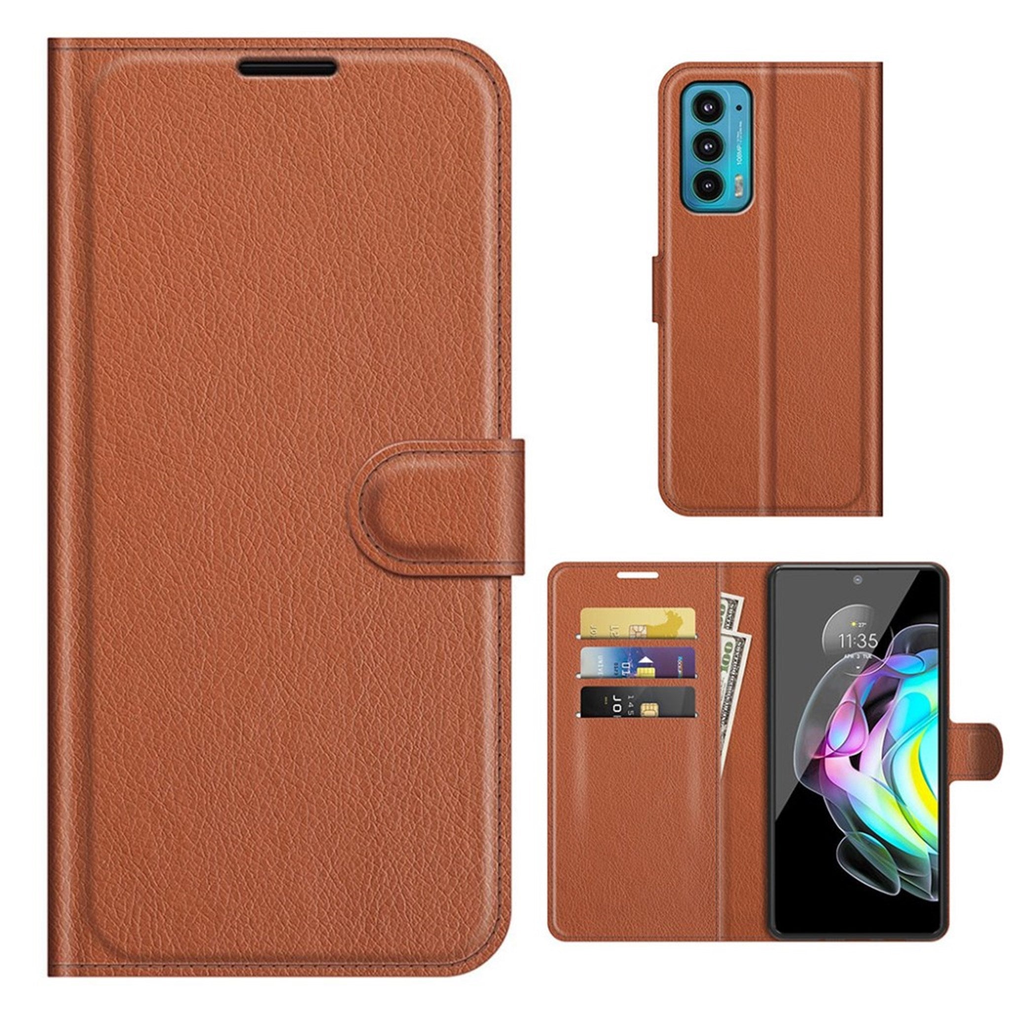 Classic Motorola Edge 20 flip case - Brown