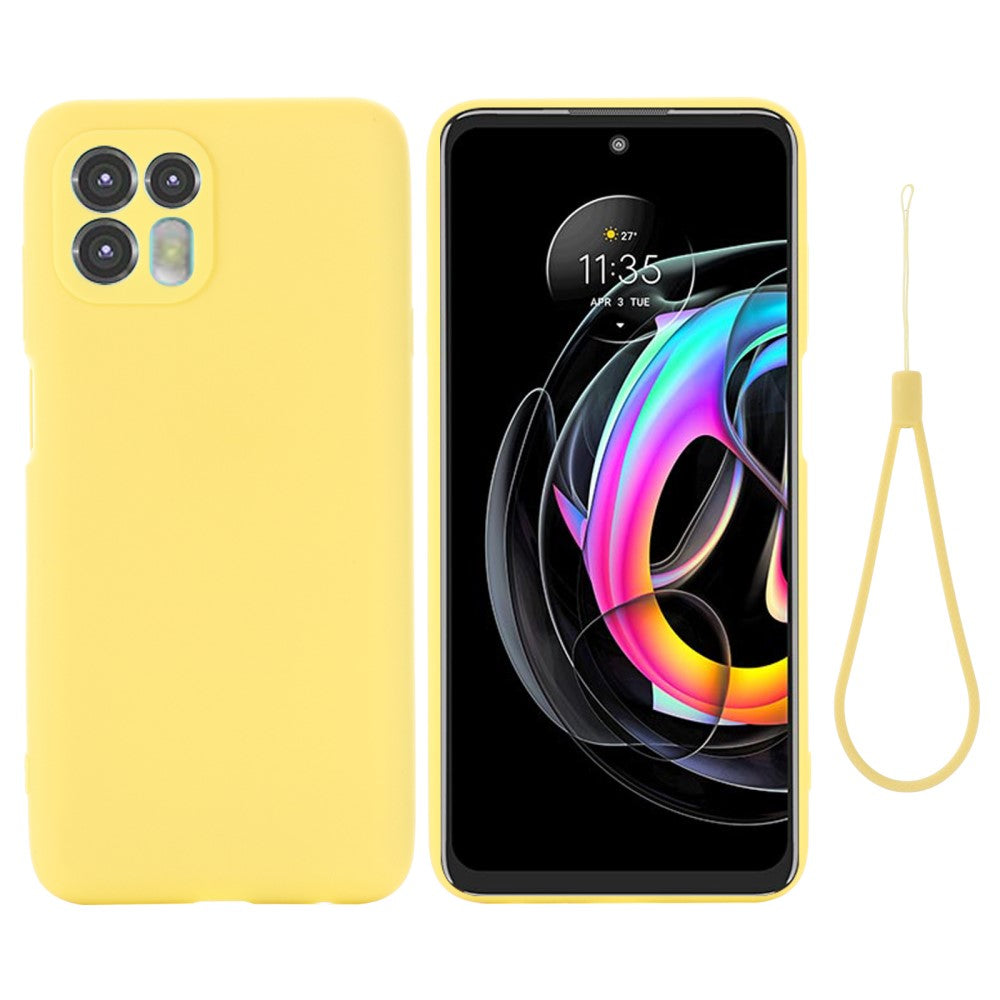 Matte liquid silicone cover for Motorola Edge 20 Lite - Yellow