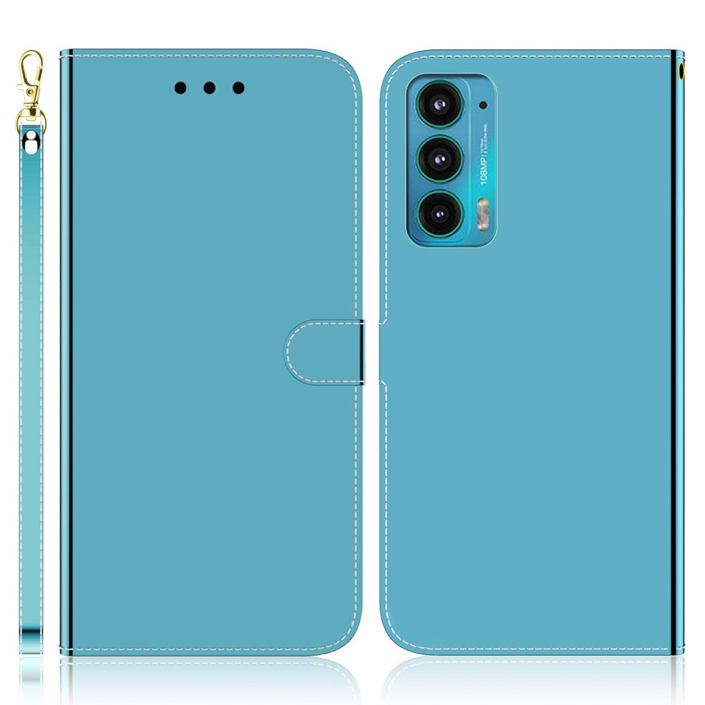 Mirror Motorola Edge (2021) flip case - Blue