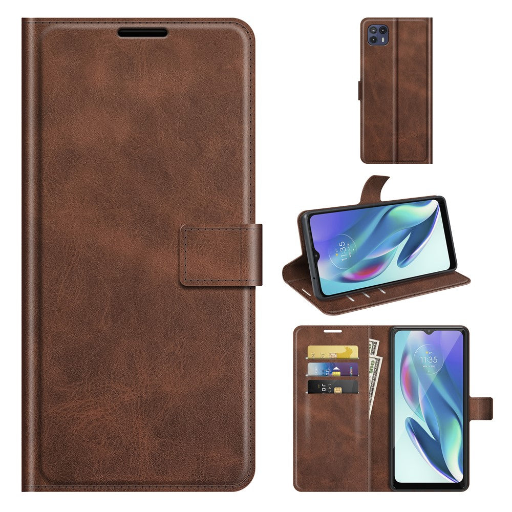 Wallet-style leather case for Motorola Moto G50 5G - Dark Brown