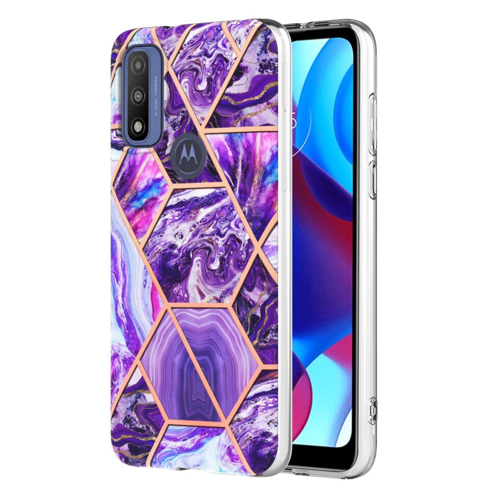 Marble Motorola G Pure case - Dark Purple